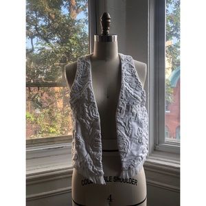 Embroidered White Vest